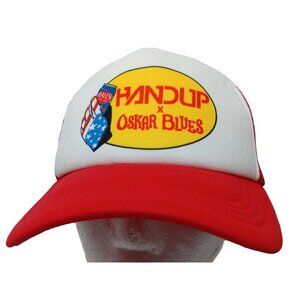 Oskar Blues x Handup Cap Mesh Trucker Snap Back Hat Beer Cycling Gloves Brewery